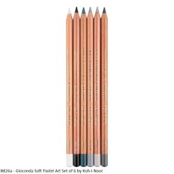 8826 - Gioconda Soft Pastel Art 6 Pencil Grey Tone Set of 6 by Koh-I-Noor