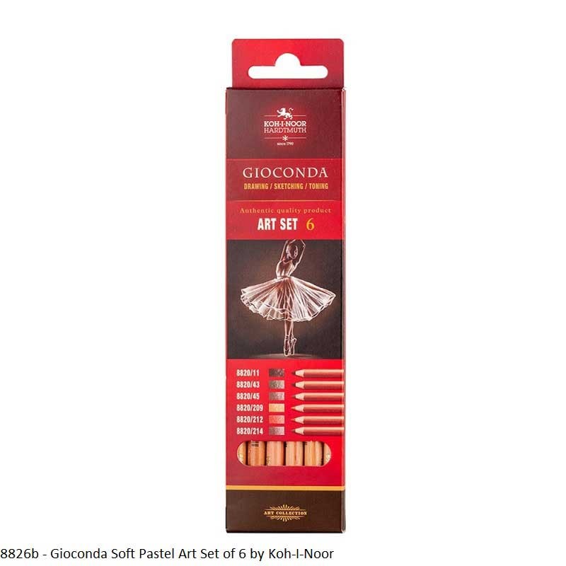 8826 - Gioconda Soft Pastel Art 6 Pencil Brown Tone Set of 6 by Koh-I-Noor