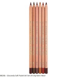 8826 - Gioconda Soft Pastel Art 6 Pencil Brown Tone Set of 6 by Koh-I-Noor