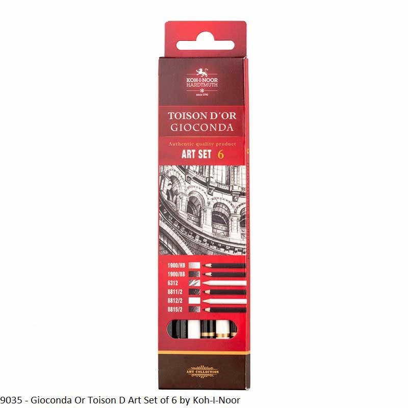 9035 - Gioconda Or Toison D’ Art Set of 6 with Pencil Eraser by Koh-I-Noor