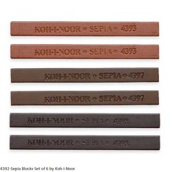 4392-Sepia Blocks Set of 6 by Koh-I-Noor