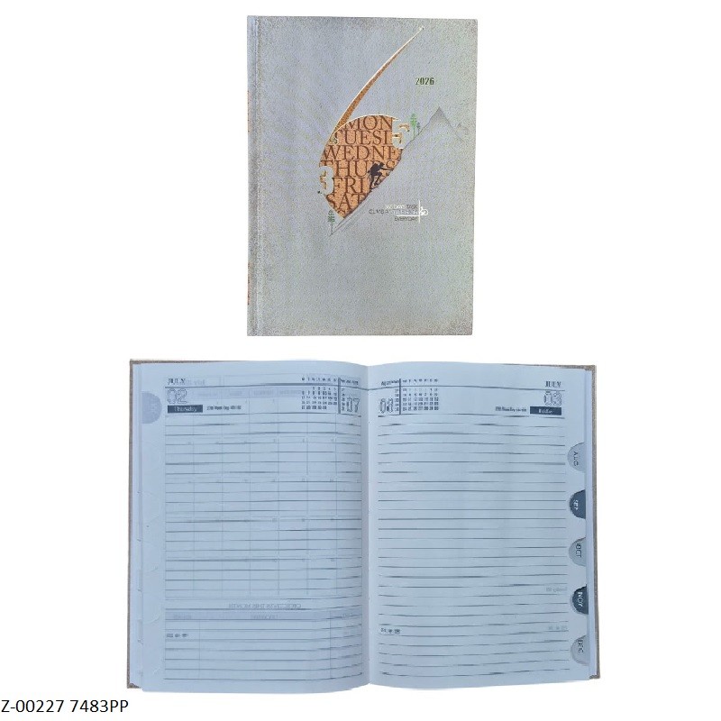 2026 Diary Theme 7483PP 1Date, Month Planner, Month Cut, Saturday-Sunday Clubbed