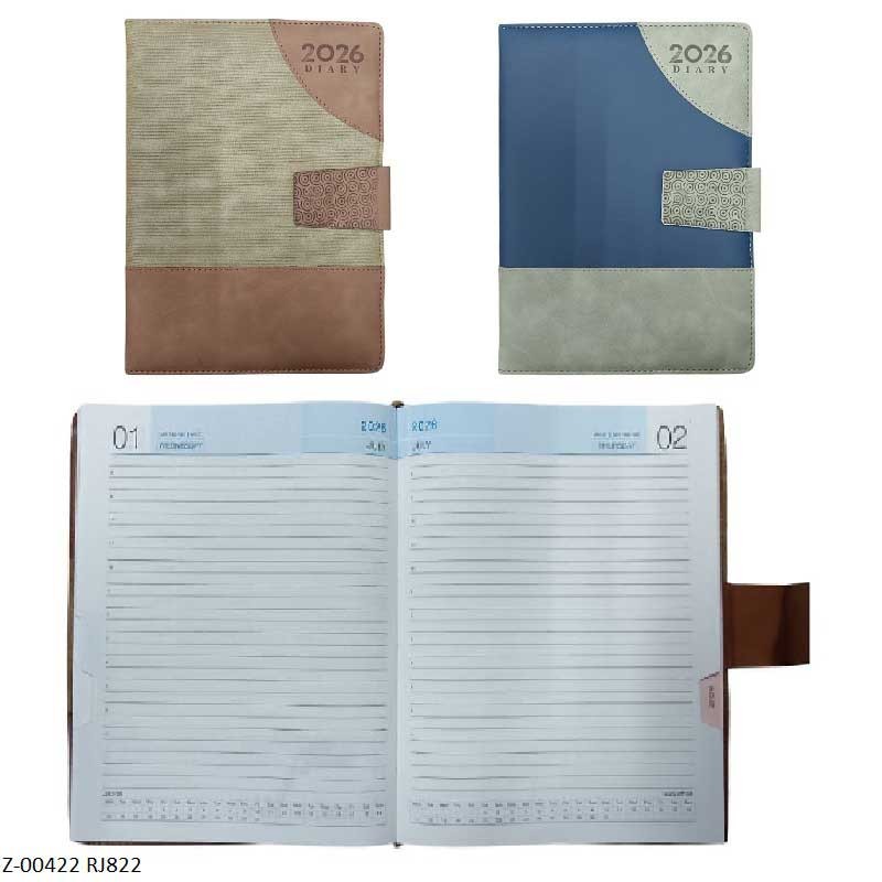 2026 Diary 365 Days RJ-822 Rexin Month Planner, Month Cur, Sunday Separate