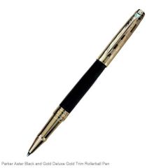 Parker Aster Black and Chrome Deluxe Trim Roller Ball Pen