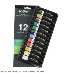 Brustro Artists Acrylic Colours 12 shades x 12ml Tubes