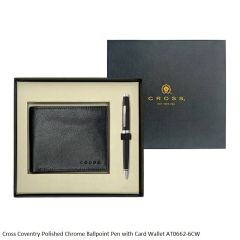 Cross Coventry Black Lacquer Ballpoint Pen with Card Wallet AT0662-6/CW