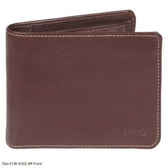 Elan ECW-6202-BR - RFID Brown Slim Coin Pouch Wallet