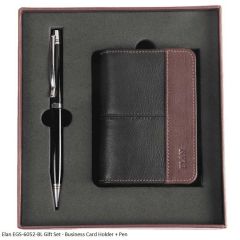 Elan EGS-6052 BL - RFID Black Business and Card Holder + Pen