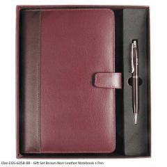 Elan EGS-6058-BR - A5 192p Brown Non-Leather Notebook + Pen