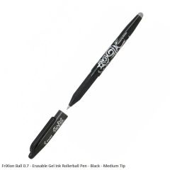 Pilot FriXion Ball 0.7 - Erasable Gel Ink Rollerball Pen - Medium Tip in Black Ink