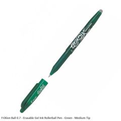 Pilot FriXion Ball 0.7 - Erasable Gel Ink Rollerball Pen - Medium Tip in Green Ink