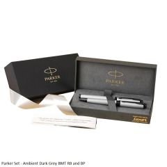 Parker Set Ambient Dark Grey BMT Rollerball and Ball Pen Twist
