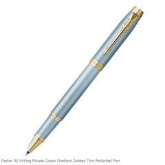 Parker IM Writing Rituals Green Gradient Golden Trim Rollerball Pen