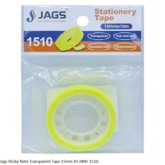 Jags Sticky Note Transparent Tape 15mm X10Mtr 1510 Assorted Color