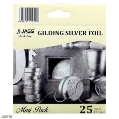 Jags Gilding Foil Silver 3X3 Inch 25 Sheets JGSF00