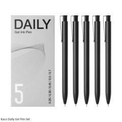 Kaco Daily Gel Pen, Pack of 5, Ink Black, 5 Different Points