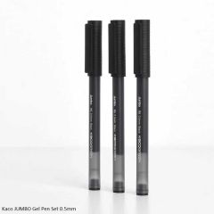 Kaco K6 JUMBO Gel Pen Set 0.5mm Pack of 3 Ink Black