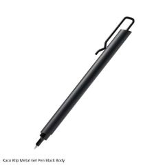 Kaco K1039 Klip Metal Gel Pen Ink Black Body Black