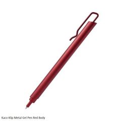 Kaco K1039 Klip Metal Gel Pen Ink Black Body Red