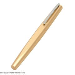 Kaco Square Luxury Aluminum Rollerball Pen Gold