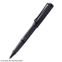 Lamy Safari 3E2 Steel Black Rollerball Pen Medium Point