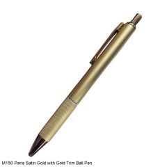 Pen M150 Metallic Glossy Gold Colour Ball Pen with Gold Clip and Click Mechanism