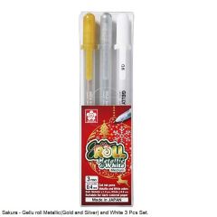 Sakura Gelly Roll Metallic and White Set of 3 Pens