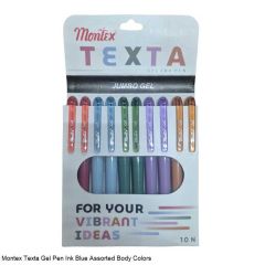Montex Texta Gel Pen Ink Blue Assorted Body Colors