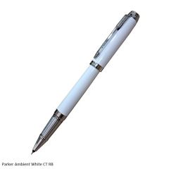 Parker Ambient White Chrome Trim Rollerball Pen