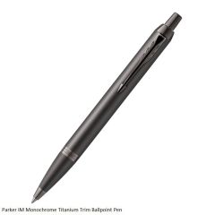 Parker IM Monochrome Gun Metal Titanium Trim Ballpoint Pen