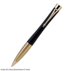 Parker Urban Muted Black Golden Trim Twist Ballpoint Pen