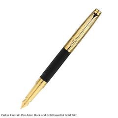 Parker Aster Black and Gold Essential Gold Trim Fountain Pen