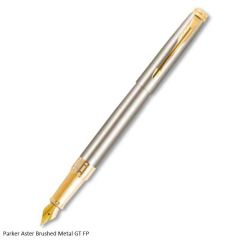 Parker Aster Brushed Metal GT Fountain Pen Medium Point Nib