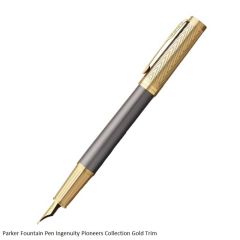 Parker Fountain Pen Ingenuity Pioneers Collection Gold Trim Medium Point