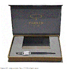 Parker Insignia Matte Black with Chrome Trim Ballpoint Pen with Card Holder