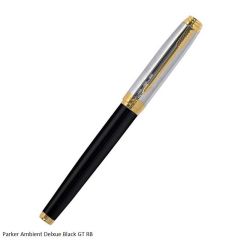 Parker Ambient Delxue Black Golden Trim Rollerball Pen