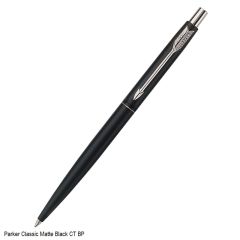 Parker Classic Matte Black Chrome Trim Ballpoint Pen Blue Ink for Smooth Writing 