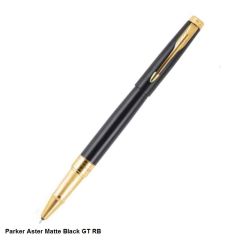 Parker Aster Matte Black Golden Trim Rollerball Pen