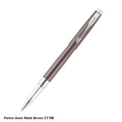 Parker Aster Matte Brown Chrome Trim Rollerball Pen