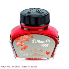 Pelikan Fountain Pen Ink Bottle 4001 30ml Red