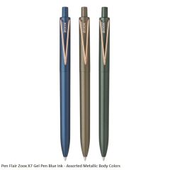 Flair ZOOX X7 Gel Pen Blue in Assorted Metallic body Colors