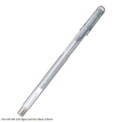 Uni-Ball Signo UM-100 Gel Pen in 0.8 mm in Silver Ink colour