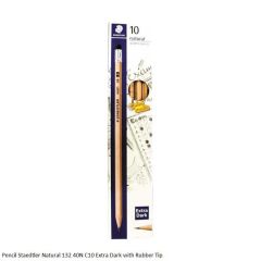 Pencil Staedtler Natural 132 40N C10 Extra Dark with Rubber Tip
