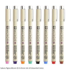 Sakura Pigma Micron 05 0.45mm line width XSDK05-8 Assorted Colors Pen