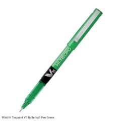 Pilot Hi-Tecpoint V5 - Liquid Ink Rollerball Pen - Fine Tip in Green Ink