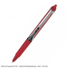 Pilot Hi-Tecpoint V5 RT - Liquid Ink Rollerball Pen Fine Tip in Red Ink