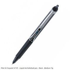Pilot Hi-Tecpoint V7 RT - Liquid Ink Rollerball Pen Medium Tip in Black Ink