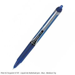 Pilot Hi-Tecpoint V7 RT - Liquid Ink Rollerball Pen Medium Tip in Blue Ink
