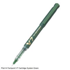 Pilot Hi-Tecpoint V7 Refillable - Liquid Ink Rollerball Pen - Begreen - Medium Tip in Green Ink