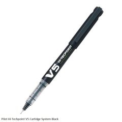 Pilot Hi-Tecpoint V5 Refillable - Liquid Ink Rollerball Pen - Begreen - Extra Fine Tip in Black Ink